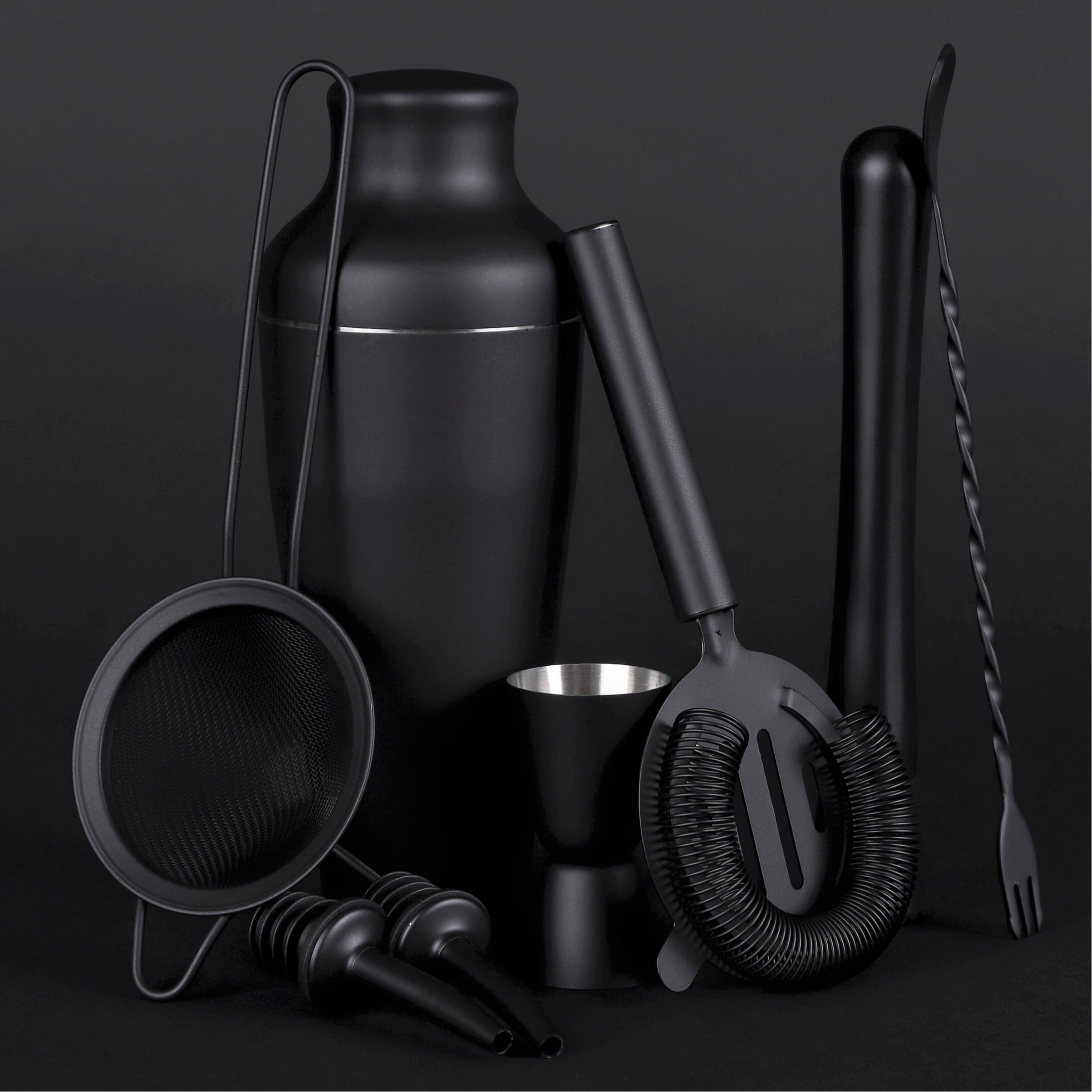 Explore the Elegance: Ghost Black Matte Cocktail Shaker Set
